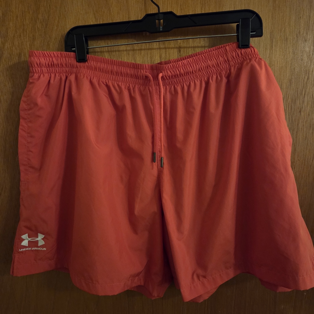 Under Armour Mens Red-orange Athletic Shorts